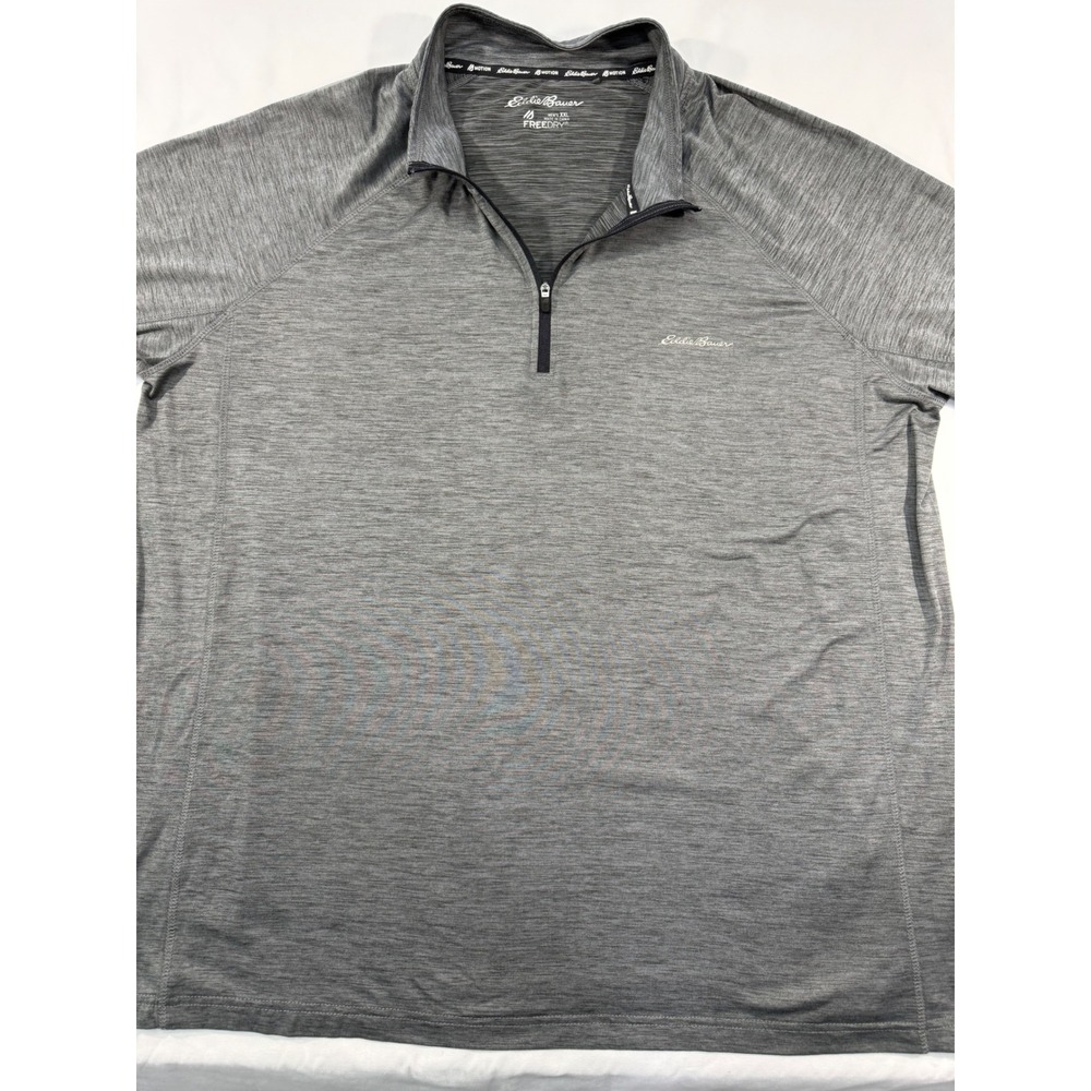 Eddie Bauer Motion FreeDry Mens XXL Gray Heathered Quarter Zip Pullover 1635693 - Picture 4 of 8